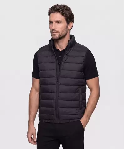 Chaleco Acolchado Cuello Alto Para Hombre