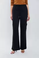 Pantalon palazzo bolsillos cargo - Negro