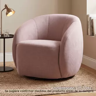 Silla Giratoria Olivia rosa | Silla decorativa para sala | Diseño moderno