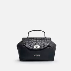 Bolso manos libres azalea de cuero para mujer - Negro