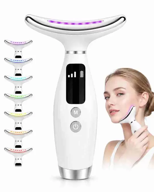 Masajeador Facial Antiarrugas con Fototerapia y Calor Recargable