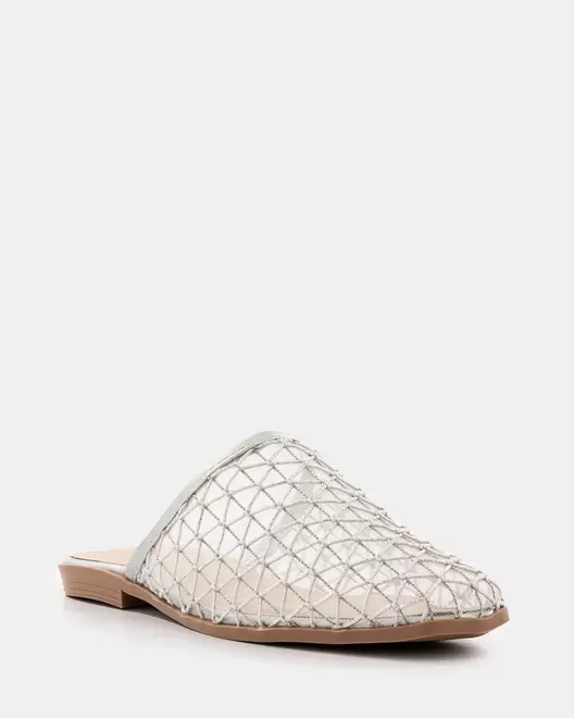 Mule Plano Tejido Mujer Bona - PLATEADO