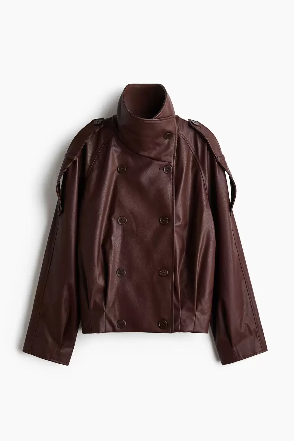 Chaqueta de doble botonadura con cuello chimenea