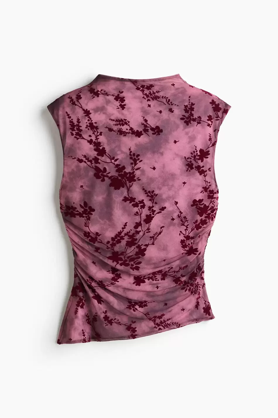 Blusa asimétrica con estampado flocado
