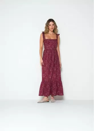 Vestido largo de tiras estampado floral