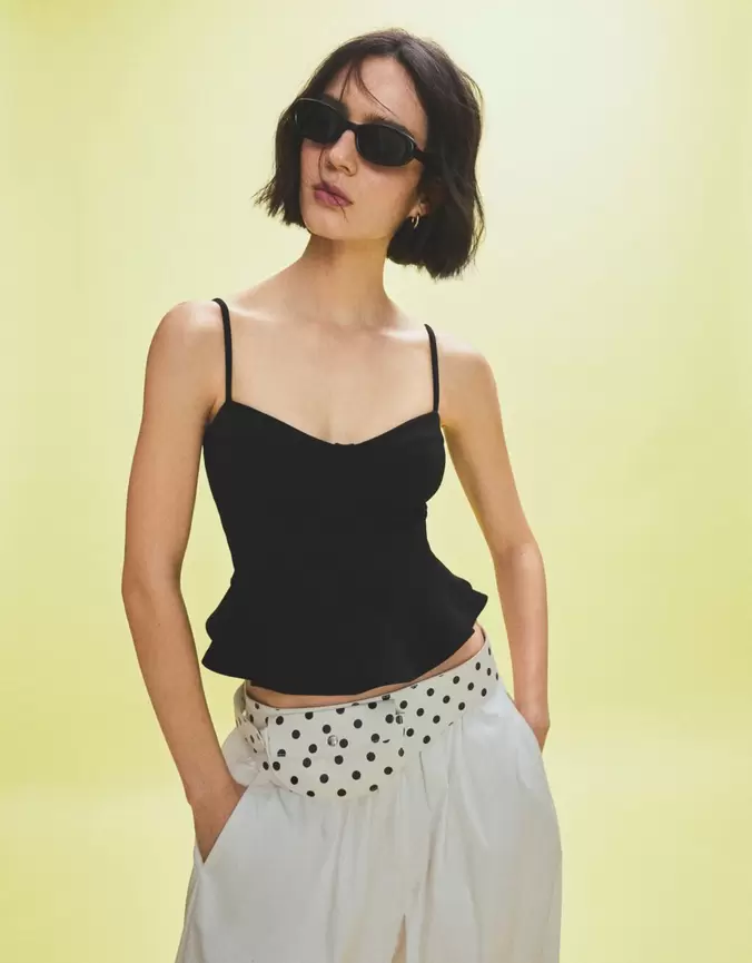 Top peplum corsé
