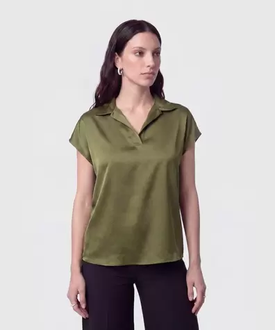 Blusa Camisera Sin Botones Para Mujer