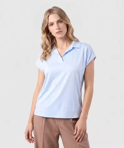 Blusa Unicolor Manga Corta Para Mujer