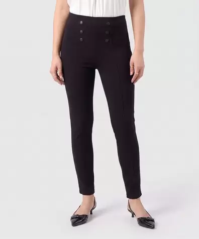 Leggings Tiro Alto Con Botones Mujer