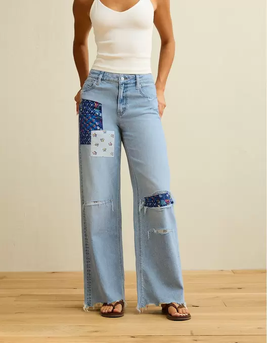 Jean Baggy Wide Leg Tiro Alto Ae