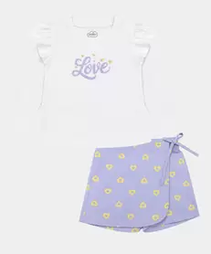 Conjunto Falda Short y Camiseta Para Bebé Niña