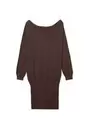 Vestido corto de punto con cuello barco