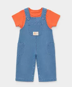 Conjunto Overol y Camiseta Para Recién Nacido