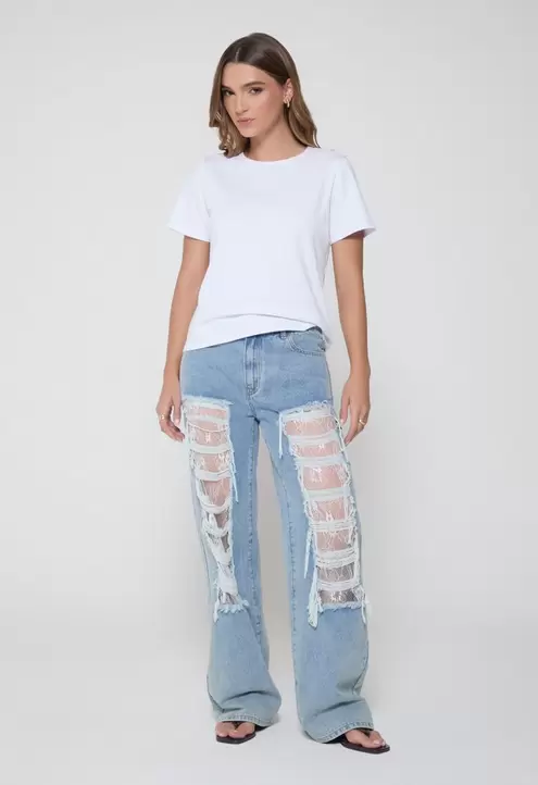 Jean para mujer tiro bajo recto