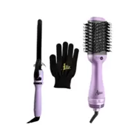Combo Cepillo Secador Air 360 + Pinza + Guante Curling 25 Con Tenaza