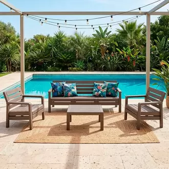 Sala Barú 5 Puestos, 2 Sillones, 1 Sofá Triple, 1 Mesa De Centro