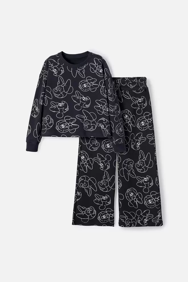 CONJUNTO DE MINNIE MOUSE NEGRO PARA NIÑA