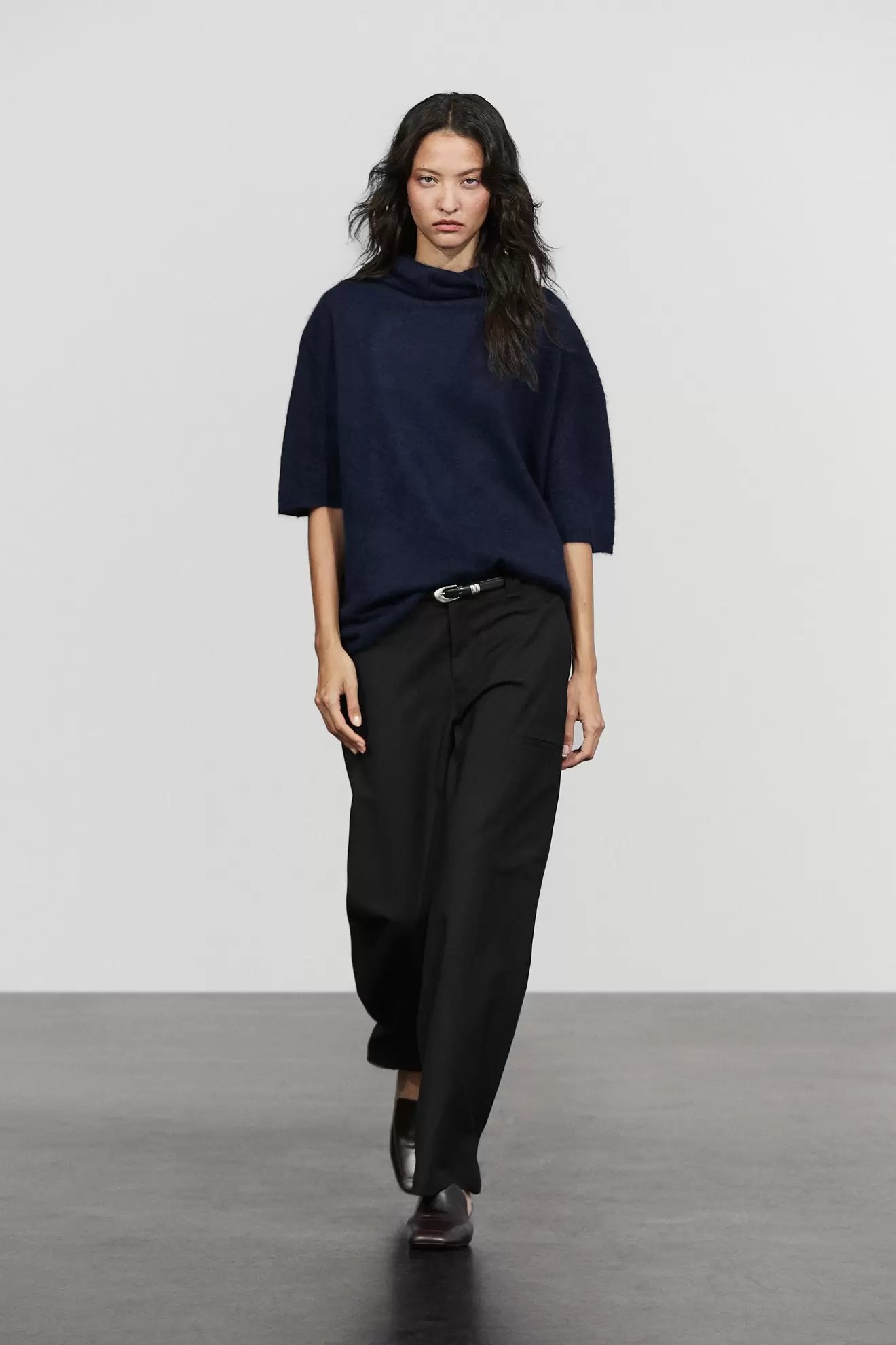 Jersey punto manga corta oversize 100% lana
