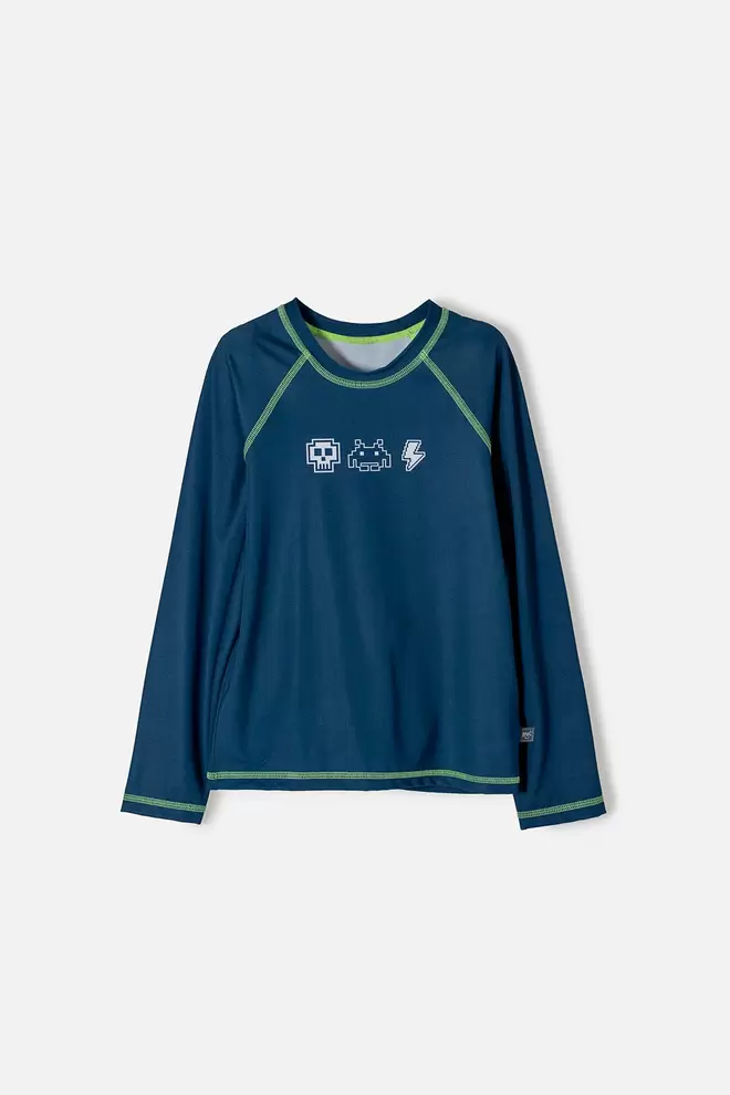CAMISETA DE BAÑO MIC AZUL OSCURA MANGA LARGA PARA NIÑO