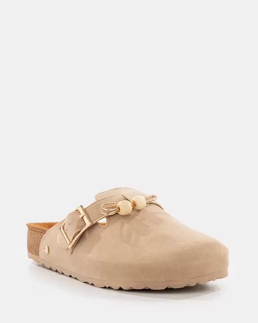Sueco cerrado con hebilla Bona - BEIGE
