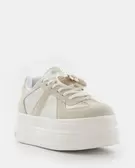 Tenis Plataforma Broche Dorado - BLANCO