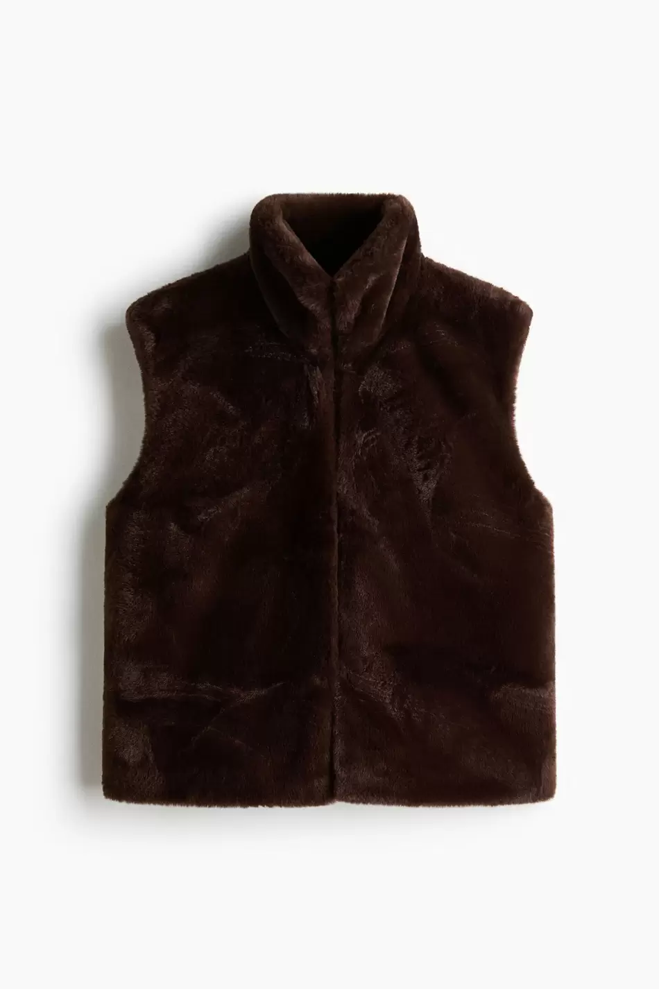 Chaleco efecto pelo con cuello chimenea
