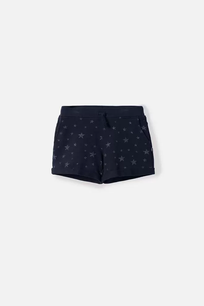 SHORT DE MIC CON CORDÓN NEGRO PARA NIÑA