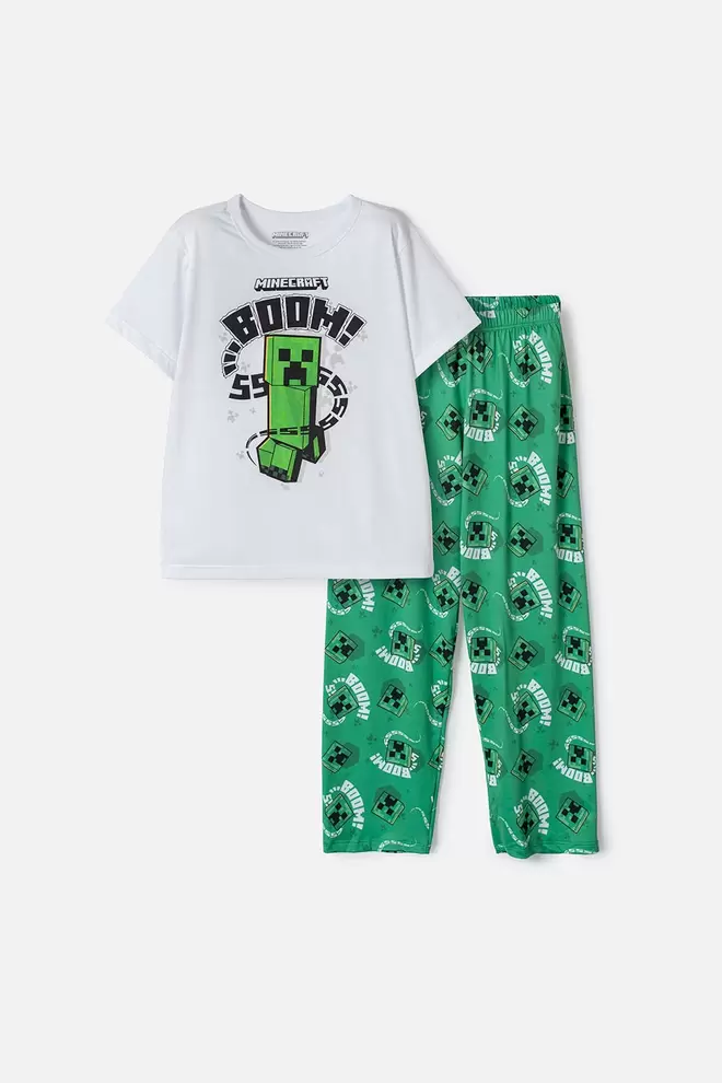 PIJAMA DE MINECRAFT PANTALÓN LARGO MULTICOLOR PARA NIÑO