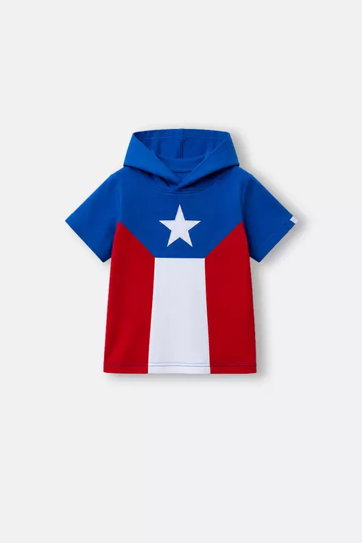 Camiseta para niño con capucha inspirada en Capitán América