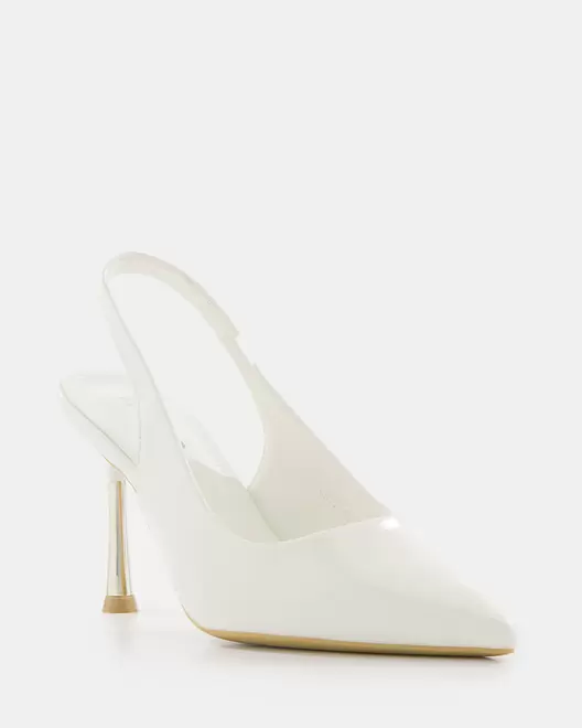 Tacones destalonados de punta fina - BLANCO