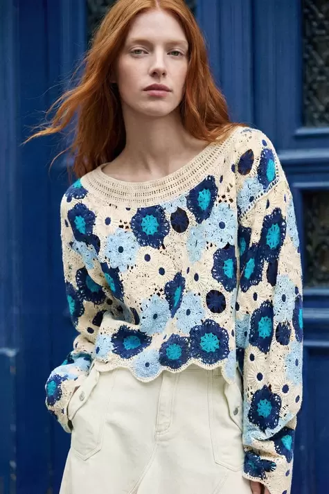Jersey crochet flores