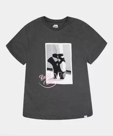 Camiseta Manga Corta Para Niña En Licra Color Negro Cross