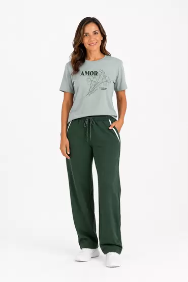 Camiseta cuello redondo silueta amplía