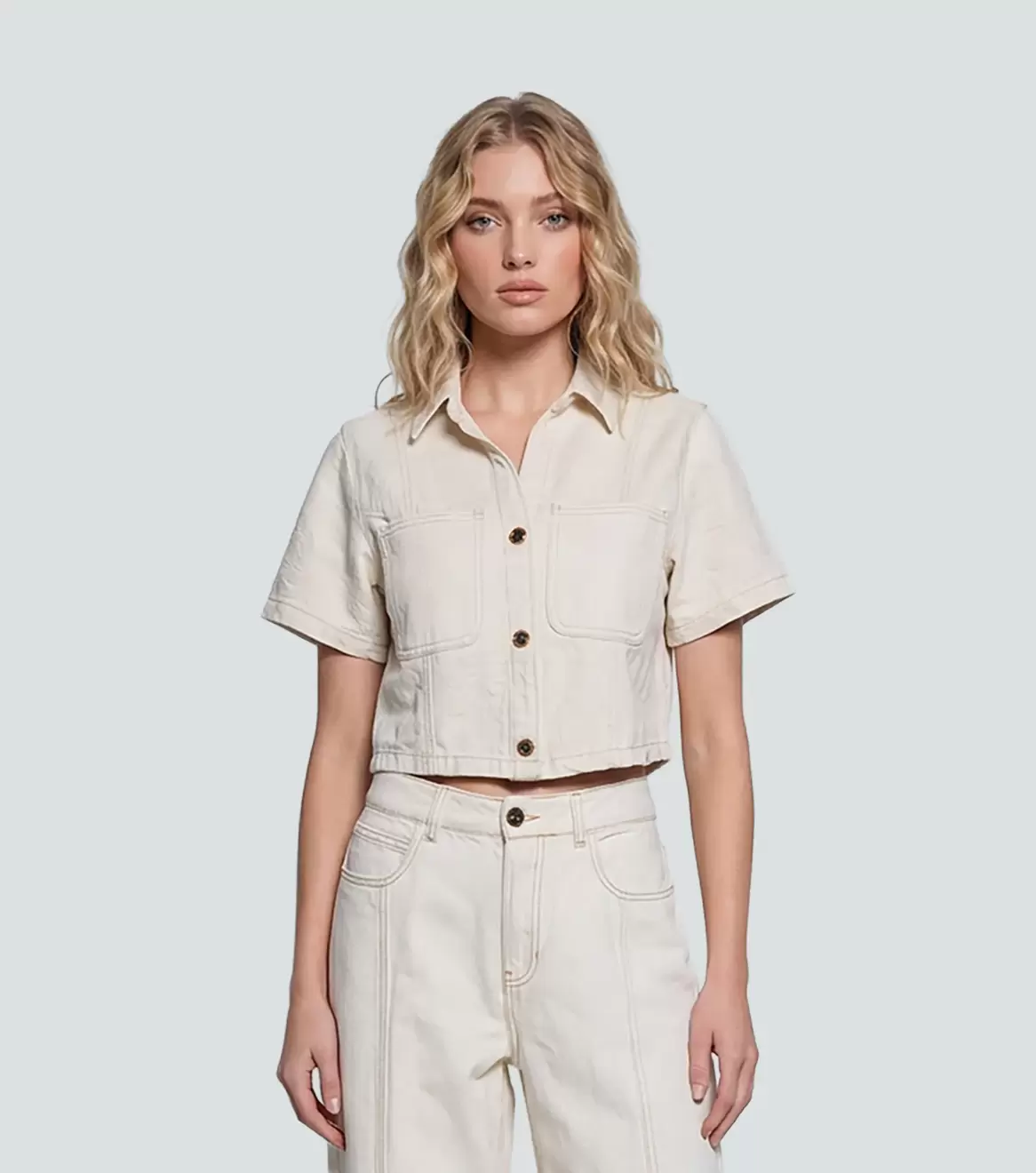 Blusa En Indigo Para Mujer Con Bordado Amy Derek