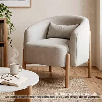 Silla Decorativa Hasnu Tela Arena/pata N