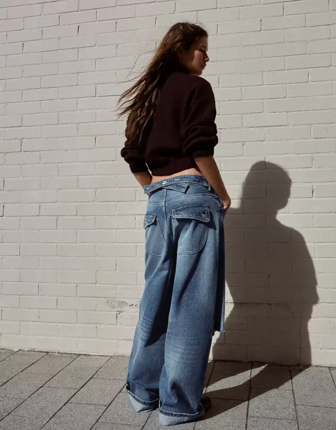 Jeans balloon hebilla trasera rotos