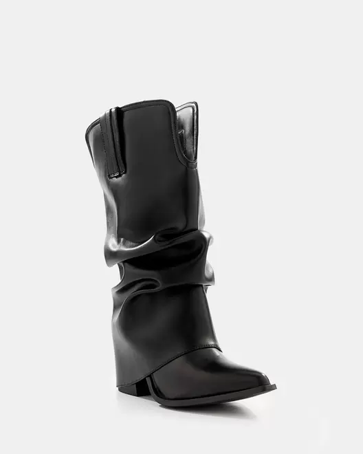 Botas Vaqueras de Caña Arrugada - NEGRO