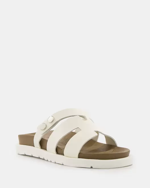 Sandalias Planas de Tiras con Hebillas - BLANCO HUESO