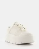 Zueco Plataforma con Cordones - BLANCO