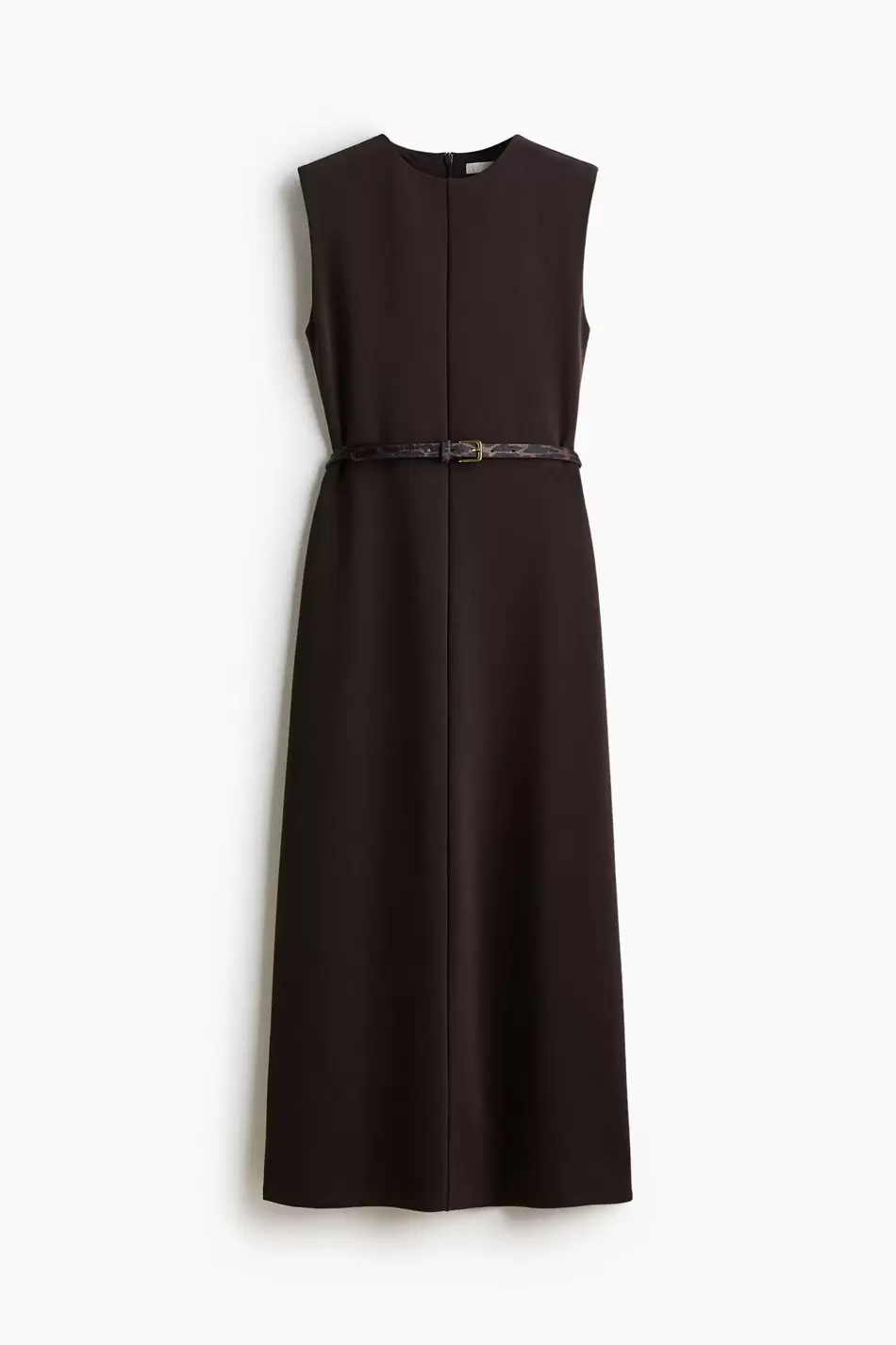 Vestido en punto roma con cinturón