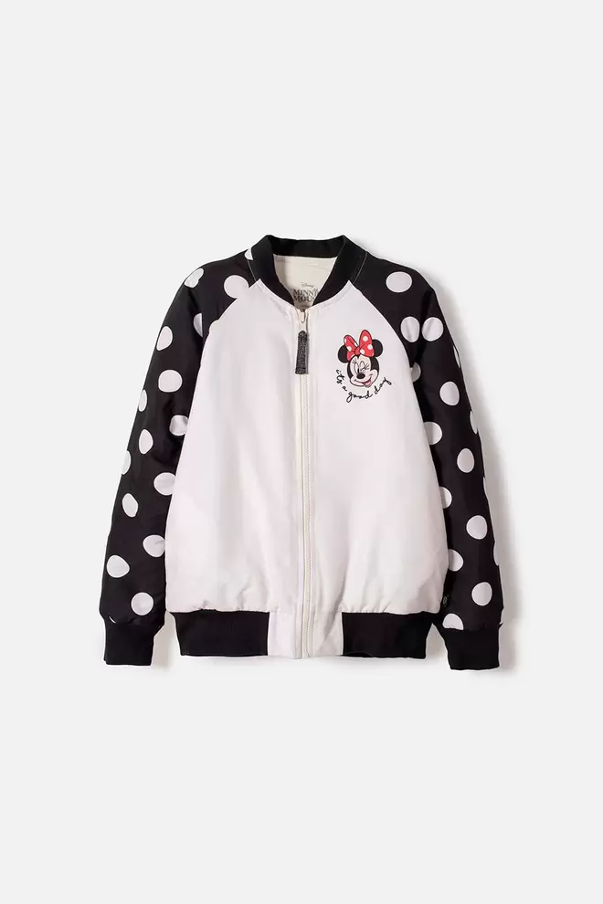 CHAQUETA MINNIE MOUSE CON CIERRE ROJO PARAISO PARA NIÑA