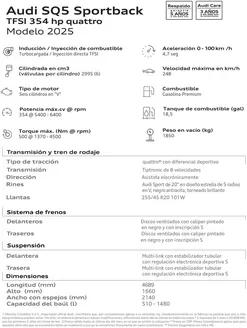 Catálogo Audi en Bogotá | Audi SQ5 Sportback | 2025-08-25T00:00:00.000Z - 2026-08-25T00:00:00.000Z