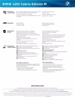 Catálogo BMW en Cúcuta | 420i-Cabrio-Edición-M-LCI-2025 | 2025-10-06T00:00:00.000Z - 2025-12-31T00:00:00.000Z