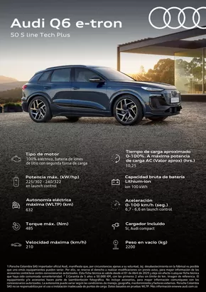 Catálogo Audi en Medellín | AUDI Q6 E TRON 50 S LINE TECH PLUS compressed | 2025-11-07T00:00:00.000Z - 2025-11-21T00:00:00.000Z