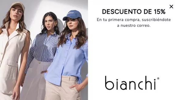 Catálogo Bianchi | Descuento de 15% en tu primera Compra | 2025-11-18T00:00:00.000Z - 2025-12-31T00:00:00.000Z