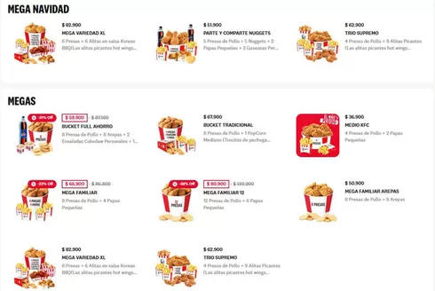 Catálogo KFC en La Mesa | Menu Mega Navidad | 2025-12-09T00:00:00.000Z - 2025-12-31T00:00:00.000Z
