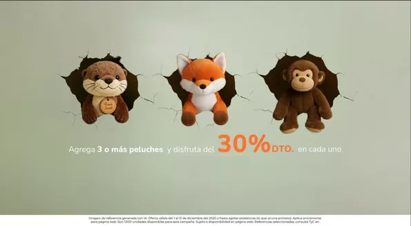 Catálogo Yoi en Bogotá | Agrega 3 o mas peluches y disfruta del 30% DTO en cada una | 2025-12-10T00:00:00.000Z - 2025-12-31T00:00:00.000Z