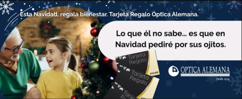 Catálogo Óptica Alemana en Ocaña | Esta Navidad, regala bienestar. Tarjeta Regalo Óptica Alemana | 2025-12-10T00:00:00.000Z - 2025-12-25T00:00:00.000Z