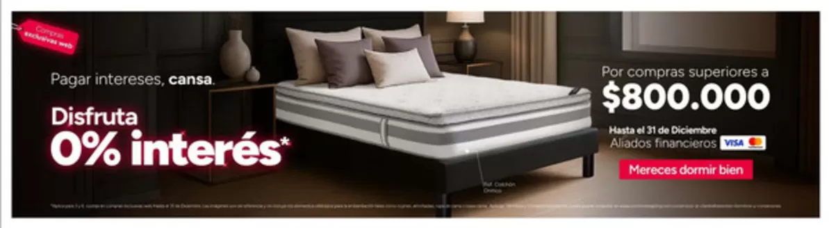 Catálogo Colchones Spring en Medellín | Por compras superiores a $800,000 , Disfruta 0% interes | 2025-12-17T00:00:00.000Z - 2025-12-31T00:00:00.000Z