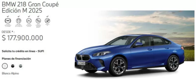 Catálogo BMW en Riohacha | BMW 218 Gran Coupé Edición M 2025 | 2025-12-19T00:00:00.000Z - 2025-12-31T00:00:00.000Z